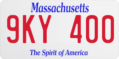 MA license plate 9KY400