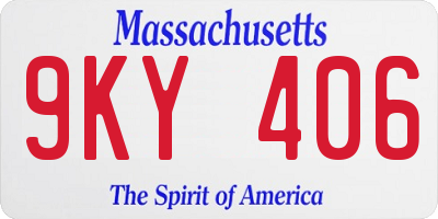 MA license plate 9KY406