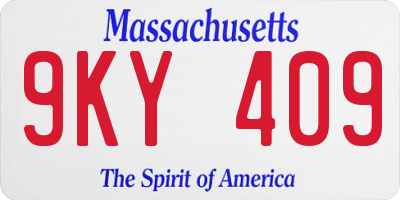 MA license plate 9KY409