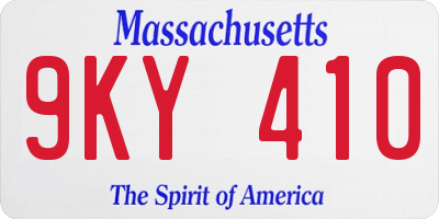 MA license plate 9KY410