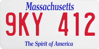 MA license plate 9KY412