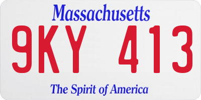 MA license plate 9KY413