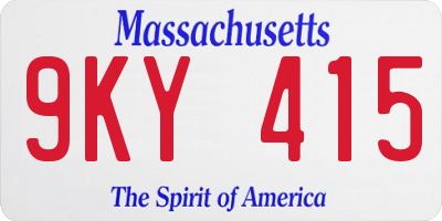 MA license plate 9KY415