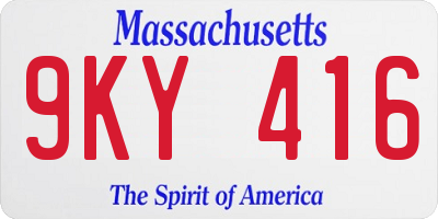 MA license plate 9KY416