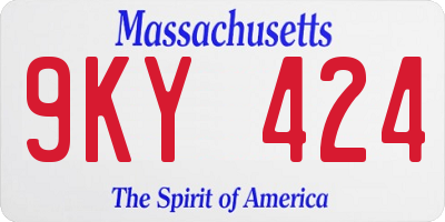 MA license plate 9KY424