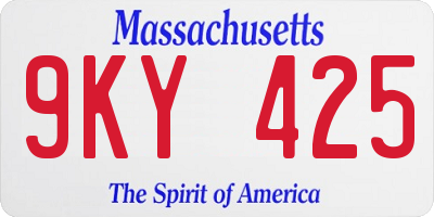 MA license plate 9KY425