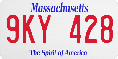MA license plate 9KY428