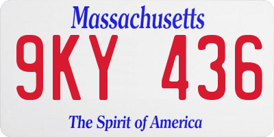 MA license plate 9KY436