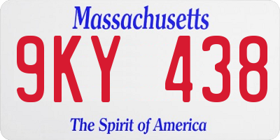 MA license plate 9KY438