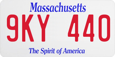 MA license plate 9KY440