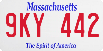 MA license plate 9KY442