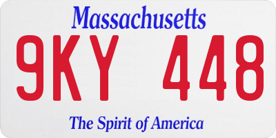 MA license plate 9KY448