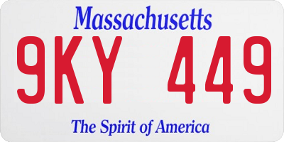 MA license plate 9KY449