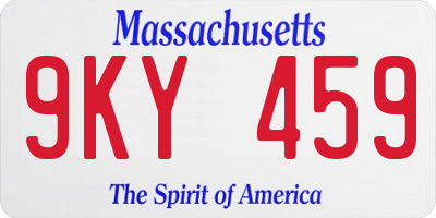 MA license plate 9KY459