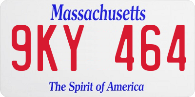 MA license plate 9KY464