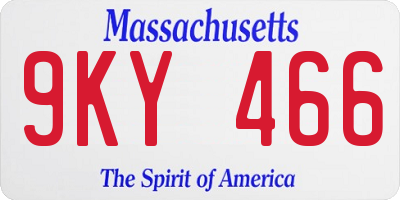 MA license plate 9KY466
