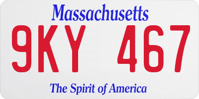 MA license plate 9KY467