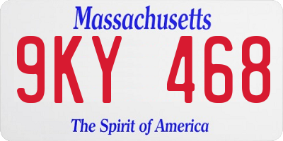 MA license plate 9KY468