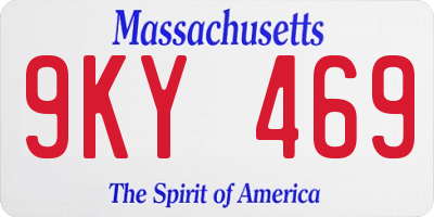 MA license plate 9KY469
