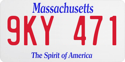 MA license plate 9KY471
