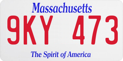 MA license plate 9KY473