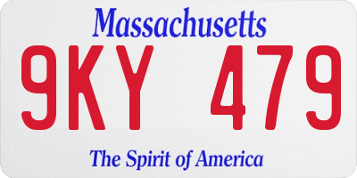 MA license plate 9KY479
