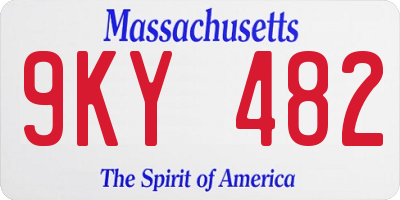 MA license plate 9KY482