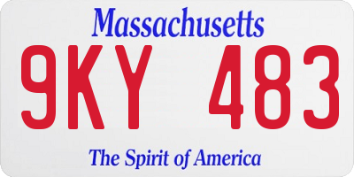 MA license plate 9KY483