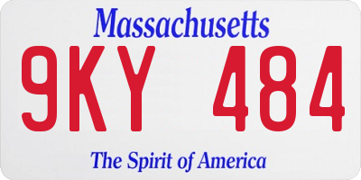 MA license plate 9KY484