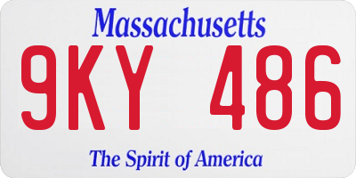 MA license plate 9KY486