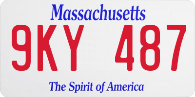 MA license plate 9KY487