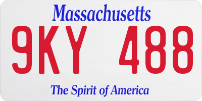 MA license plate 9KY488