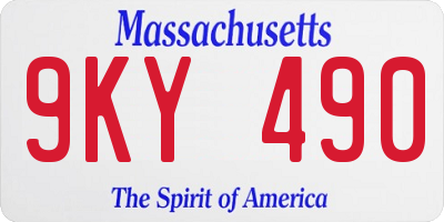 MA license plate 9KY490