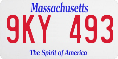MA license plate 9KY493