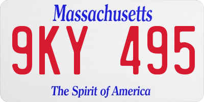 MA license plate 9KY495