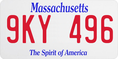 MA license plate 9KY496