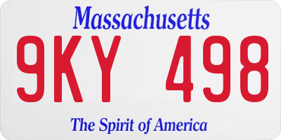 MA license plate 9KY498