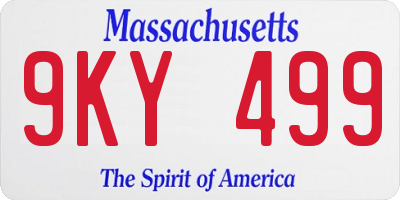 MA license plate 9KY499