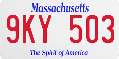 MA license plate 9KY503