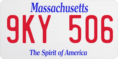 MA license plate 9KY506
