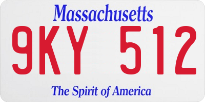 MA license plate 9KY512