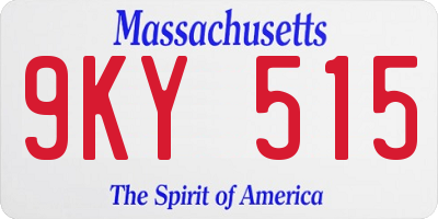 MA license plate 9KY515