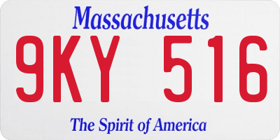 MA license plate 9KY516