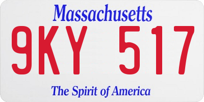 MA license plate 9KY517