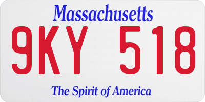 MA license plate 9KY518