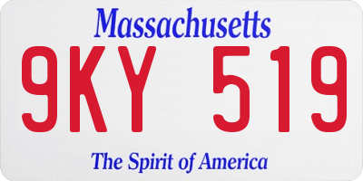 MA license plate 9KY519