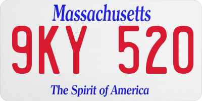 MA license plate 9KY520