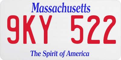 MA license plate 9KY522