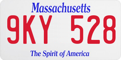 MA license plate 9KY528