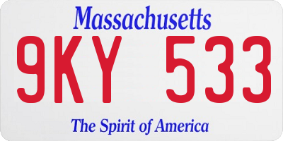 MA license plate 9KY533
